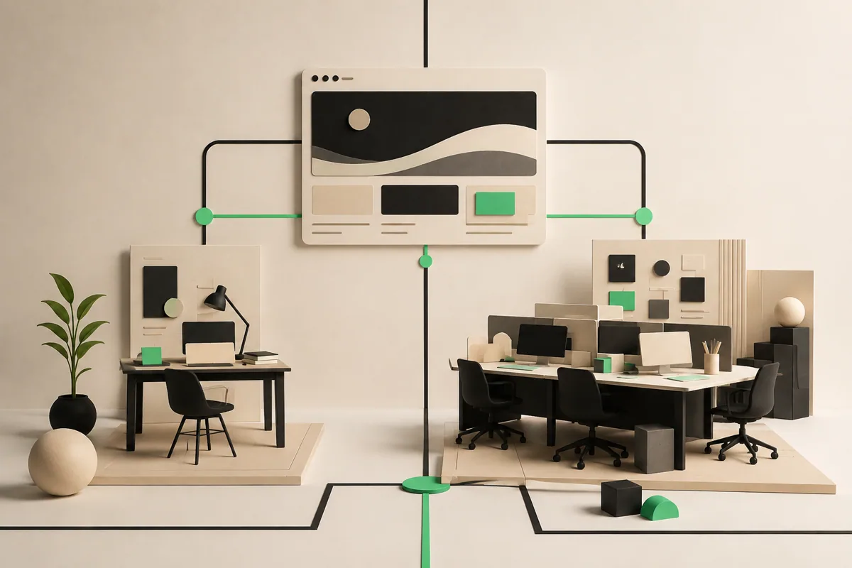 Deux organisations de travail reliées au même projet de site internet