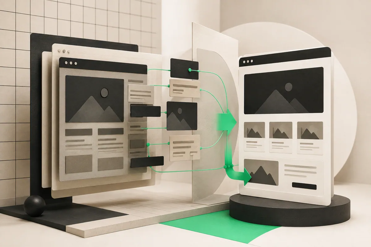 Transformation progressive d'une ancienne interface web vers une version plus claire